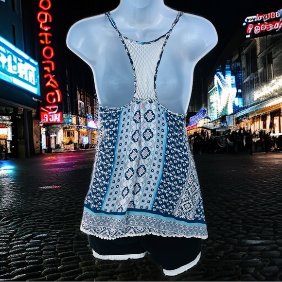 Lorimer NYC BoHo Lace Trim Tank Top size XS - Picture 10 of 11